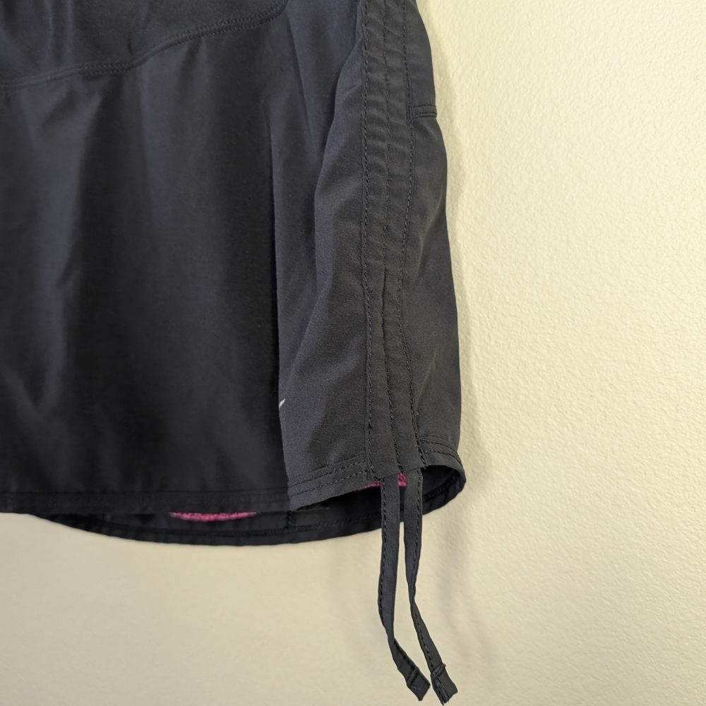 Black Nike Athletic Skort Dri-Fit w/black and pink shorts Size Small Sides Ties - Picture 2 of 15